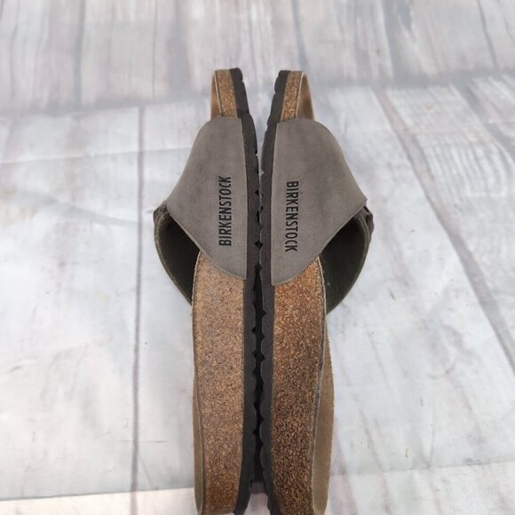Birkenstock Madrid Gray Leather Slide Sandals – Women’s EU 39 / US 8 - Picture 6 of 9